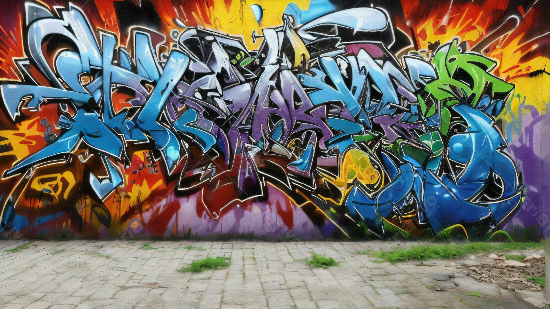 Textura Graffiti Colorida para Fundo