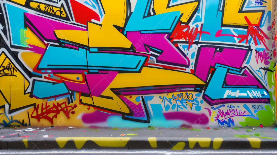 Textura Graffiti Abstrata Colorida para Fundo