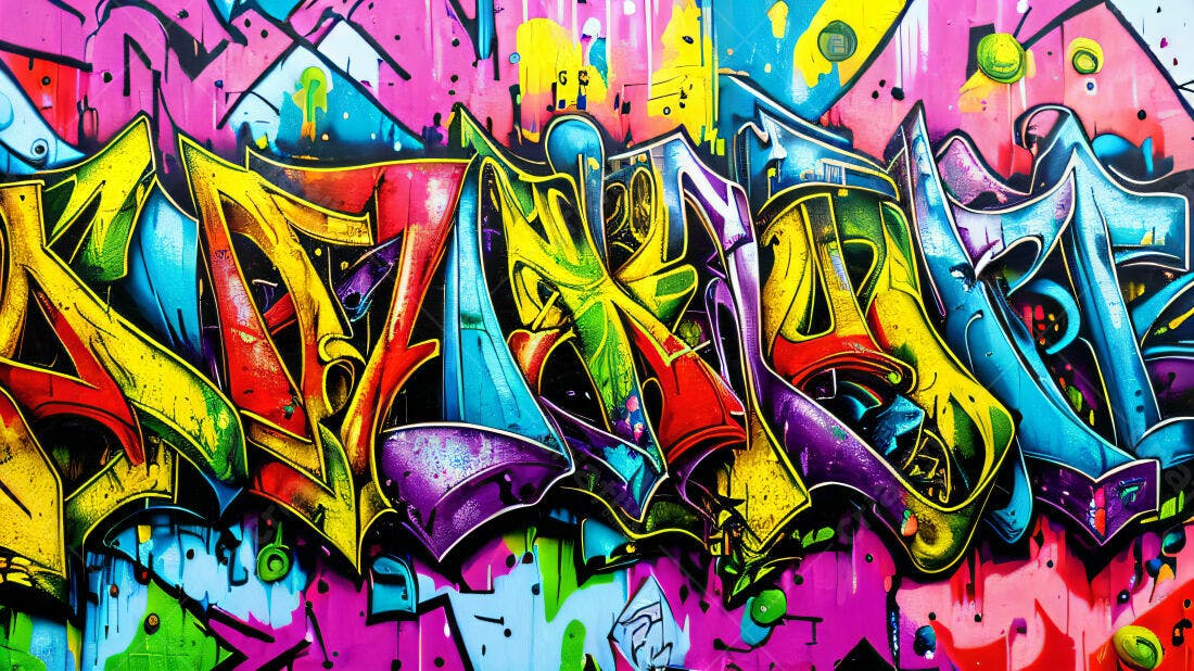 Textura Graffiti Colorida para Fundo