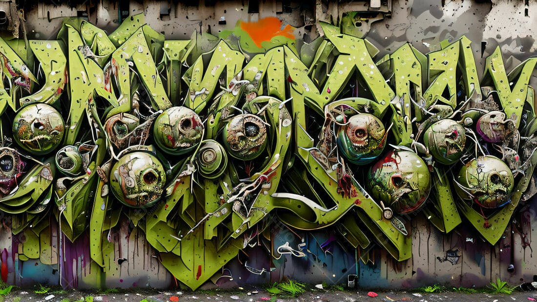 Textura Graffiti Verde para Fundo