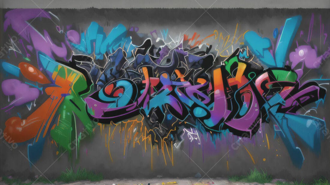 Textura Graffiti Colorido para Fundo