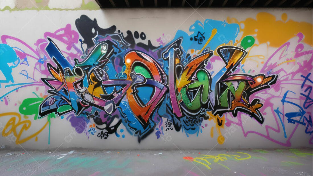 Textura Graffiti Colorido para Fundo