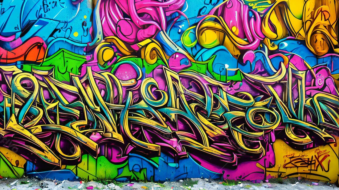 Textura Graffiti Colorida para Fundo