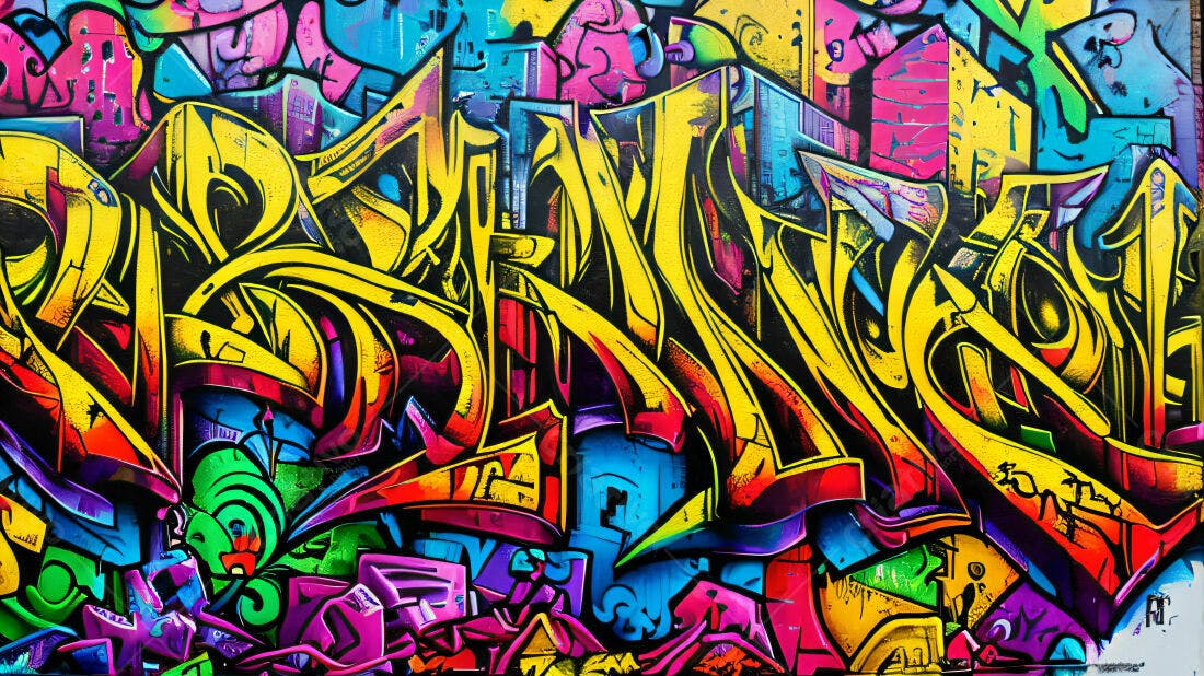 Textura Graffiti Abstrata Colorida para Fundo