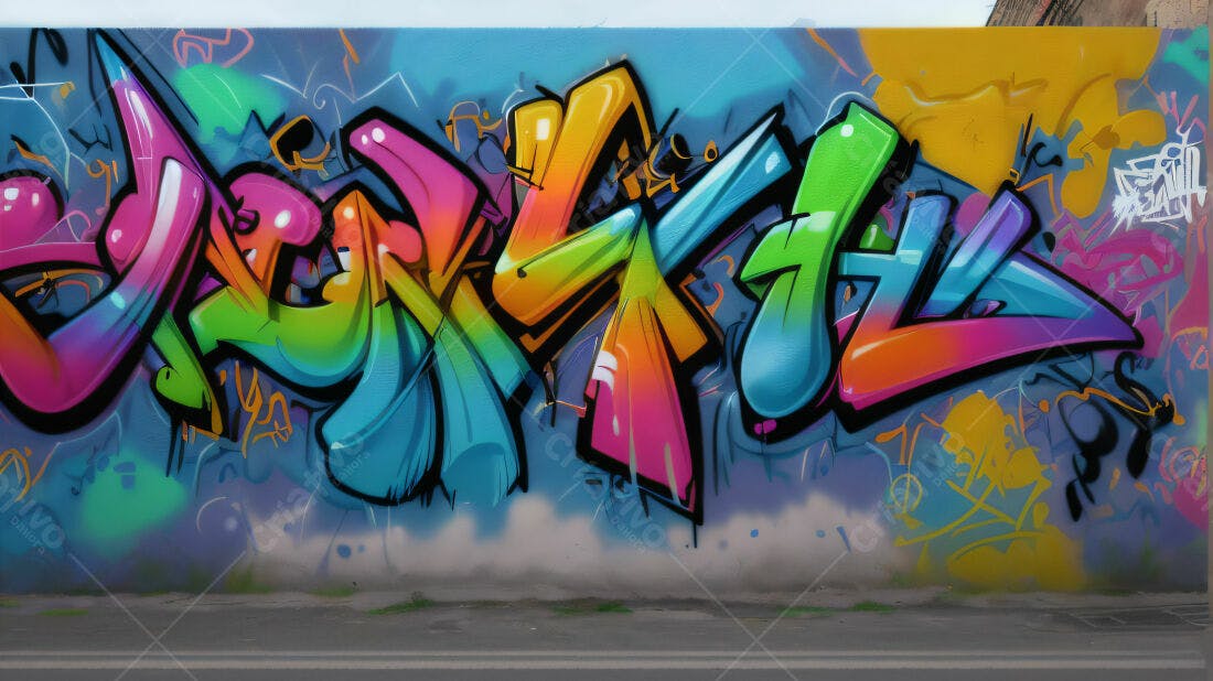 Textura Graffiti Colorido para Fundo
