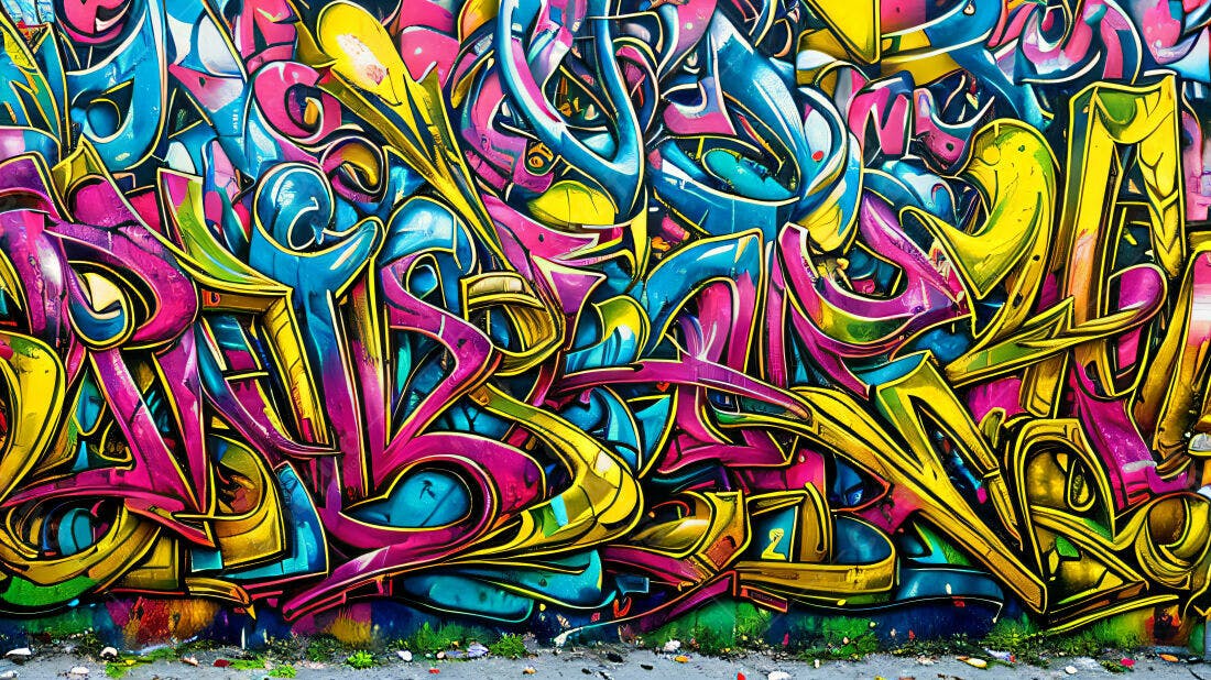 Textura Graffiti Colorido para Fundo
