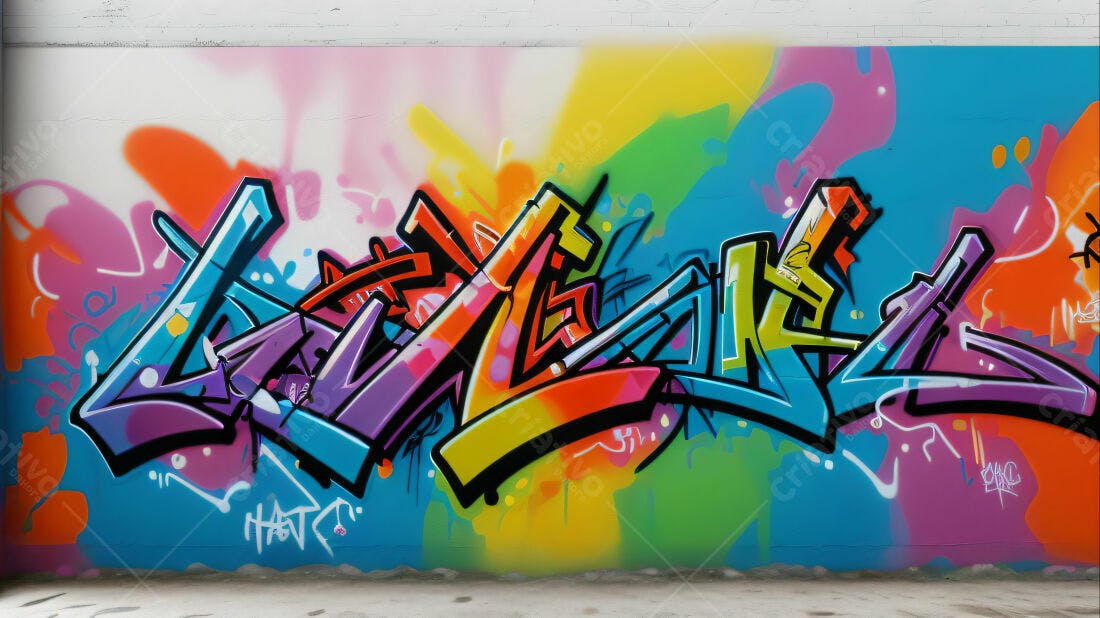 Textura Graffiti Colorida para Fundo