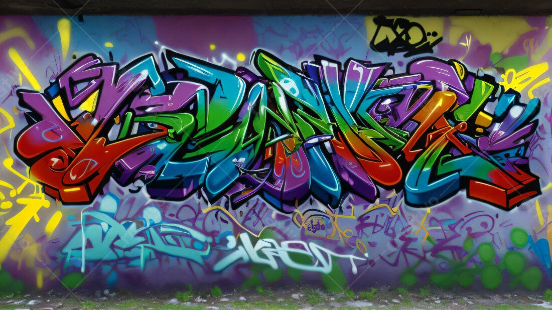Textura Graffiti Colorida para Fundo