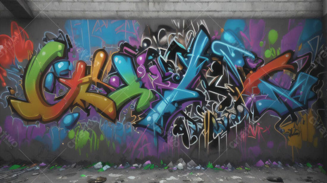 Textura Graffiti Colorido para Fundo