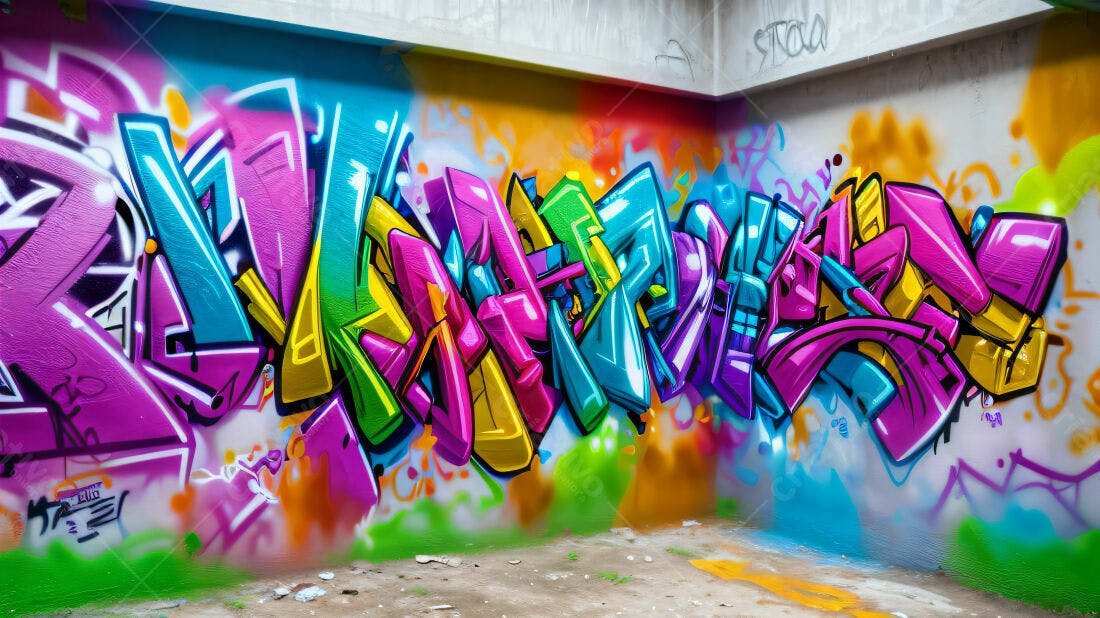 Textura Graffiti Colorido para Fundo