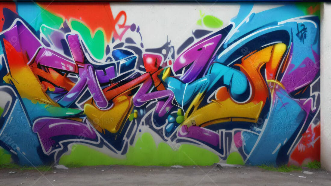 Textura Graffiti Colorido para Fundo