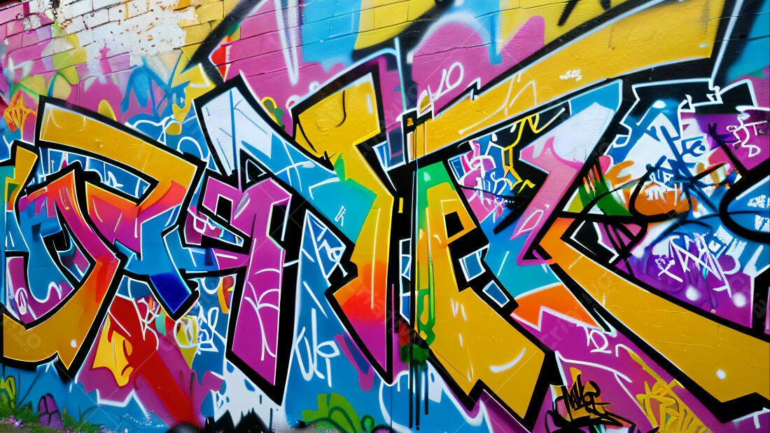 Textura Graffiti Colorido para Fundo