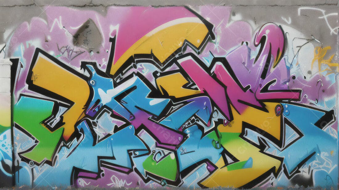 Textura Graffiti Colorido para Fundo