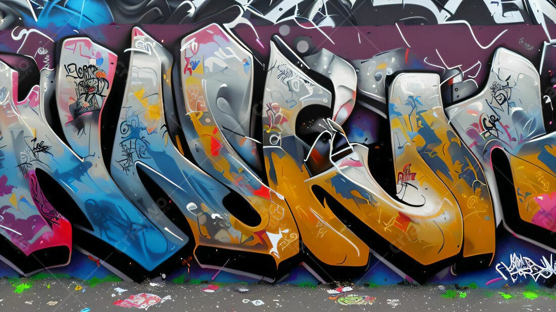 Textura Graffiti Abstrata Colorida para Fundo
