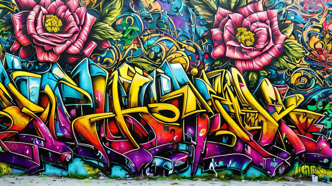 Textura Graffiti Colorida para Fundo
