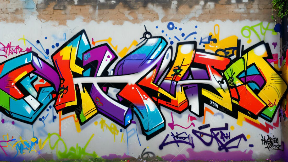 Textura Graffiti Colorida para Fundo
