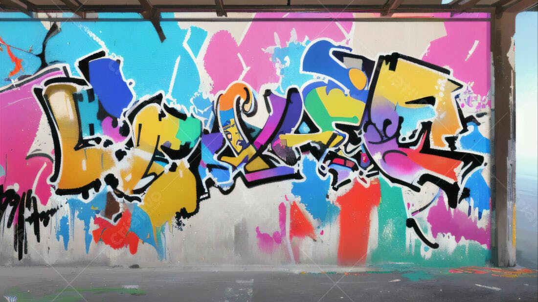 Textura Graffiti Colorido para Fundo