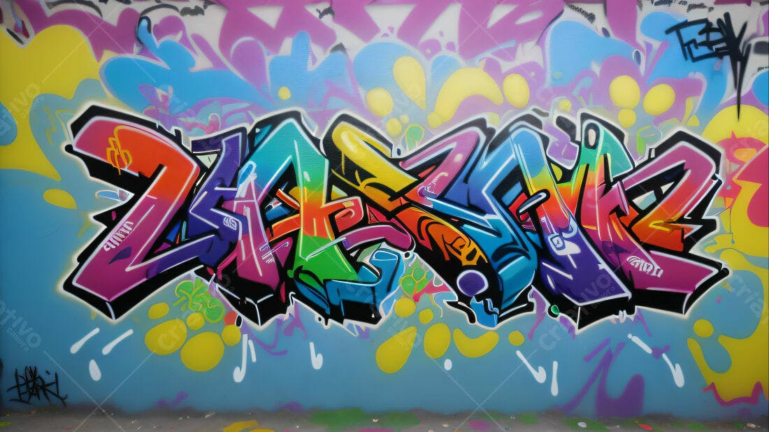 Textura Graffiti Colorida para Fundo