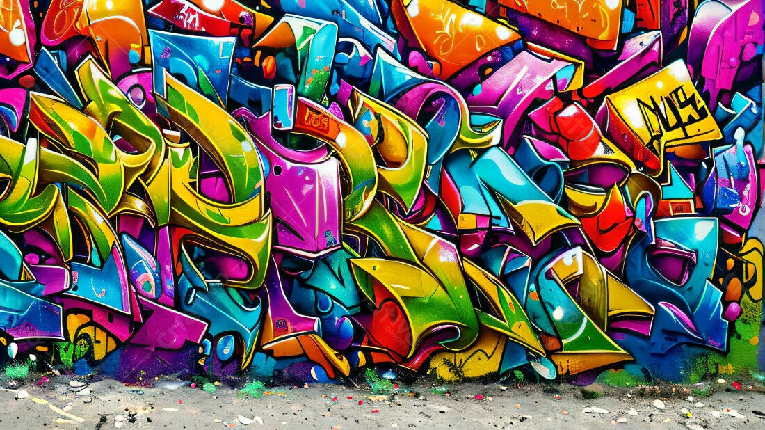 Textura Graffiti Colorida para Fundo