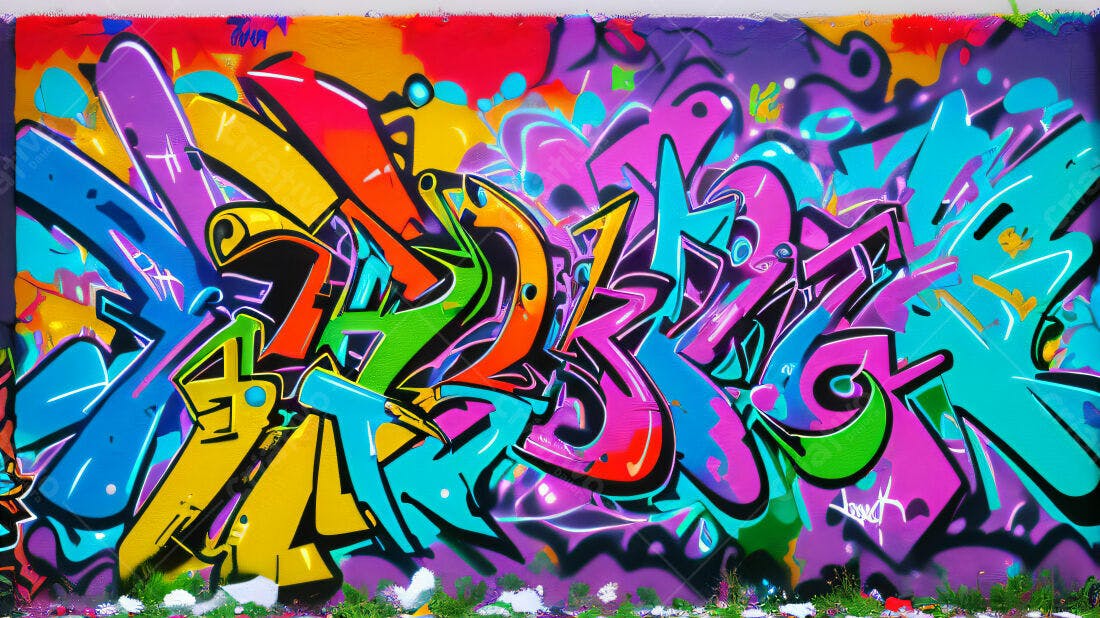 Textura Graffiti Colorido para Fundo