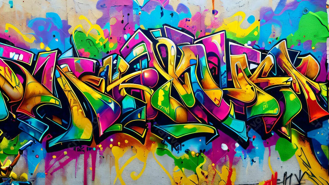 Textura Graffiti Colorida para Fundo