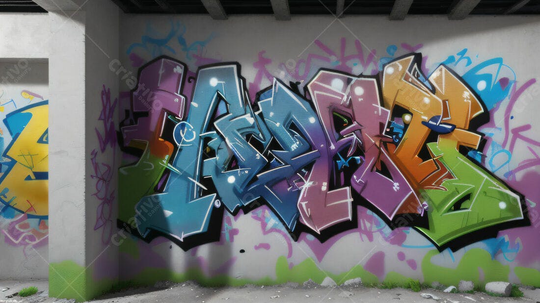 Textura Graffiti Colorido para Fundo