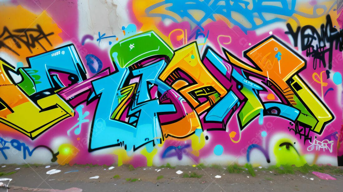 Textura Graffiti Colorido para Fundo