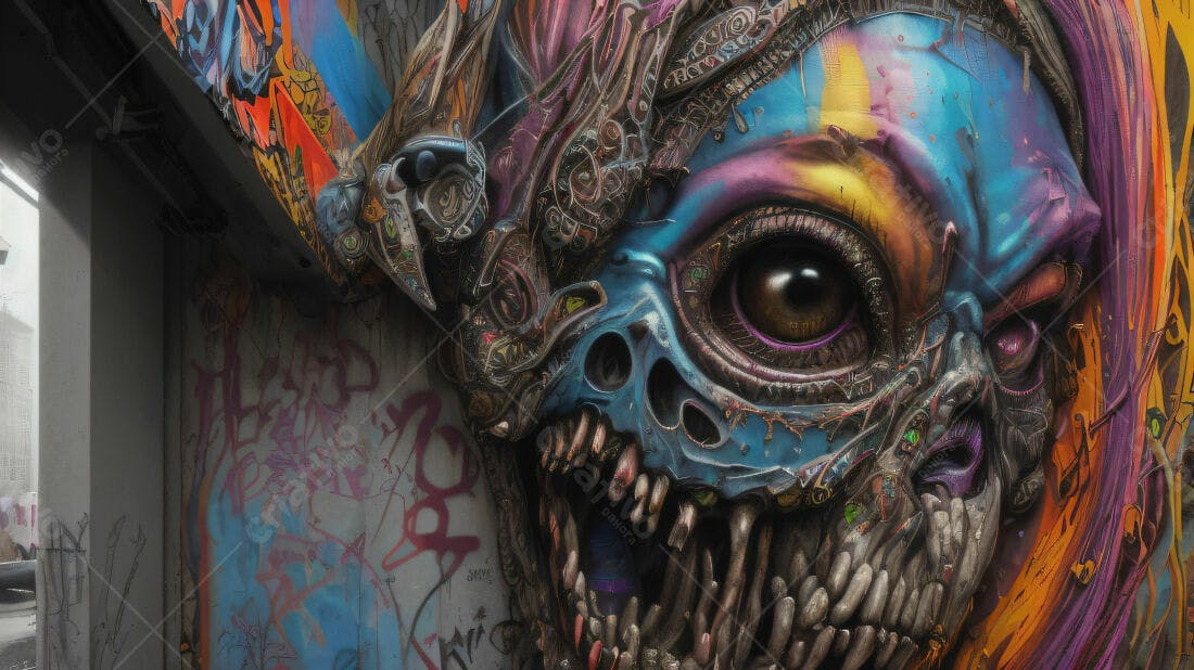 Textura Graffiti Colorida para Fundo