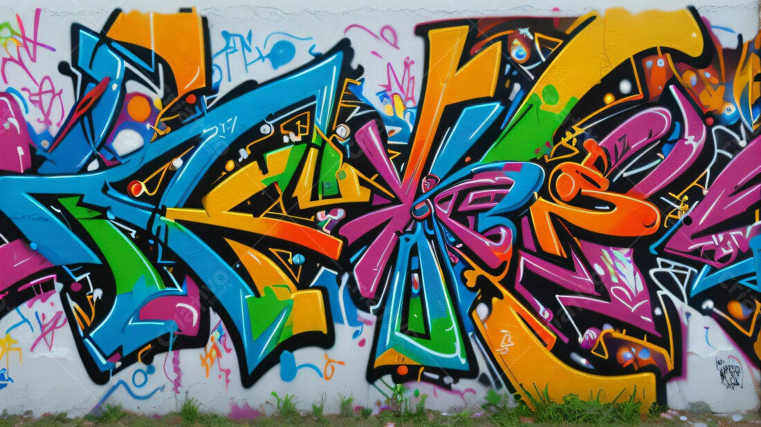 Textura Graffiti Colorida para Fundo