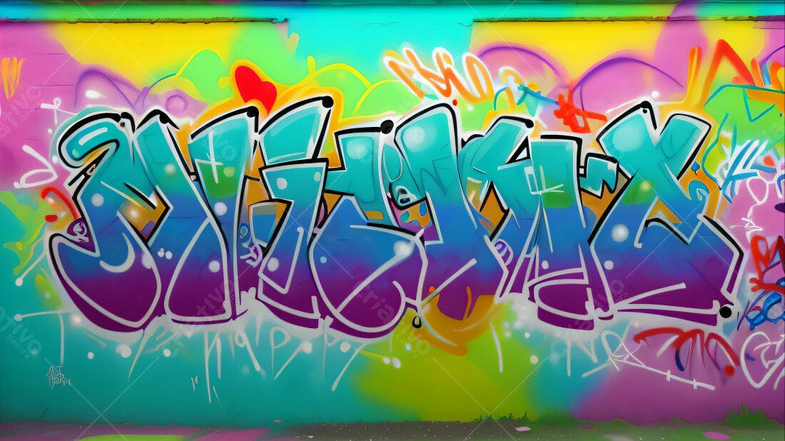 Textura Graffiti Colorido para Fundo