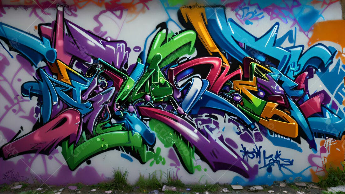 Textura Graffiti Colorido para Fundo