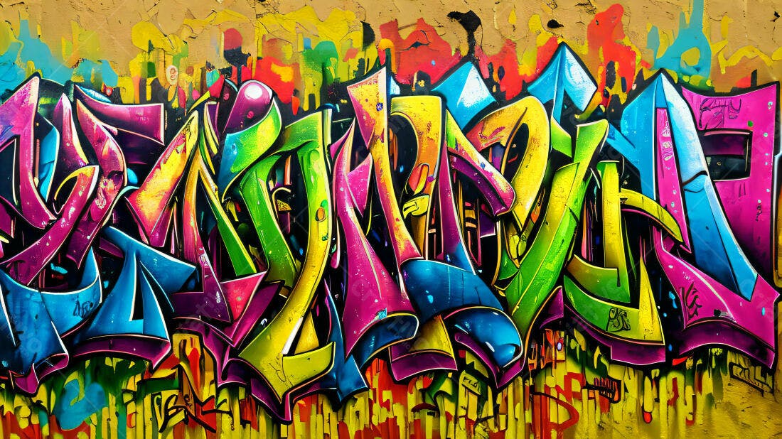 Textura Graffiti Colorida para Fundo