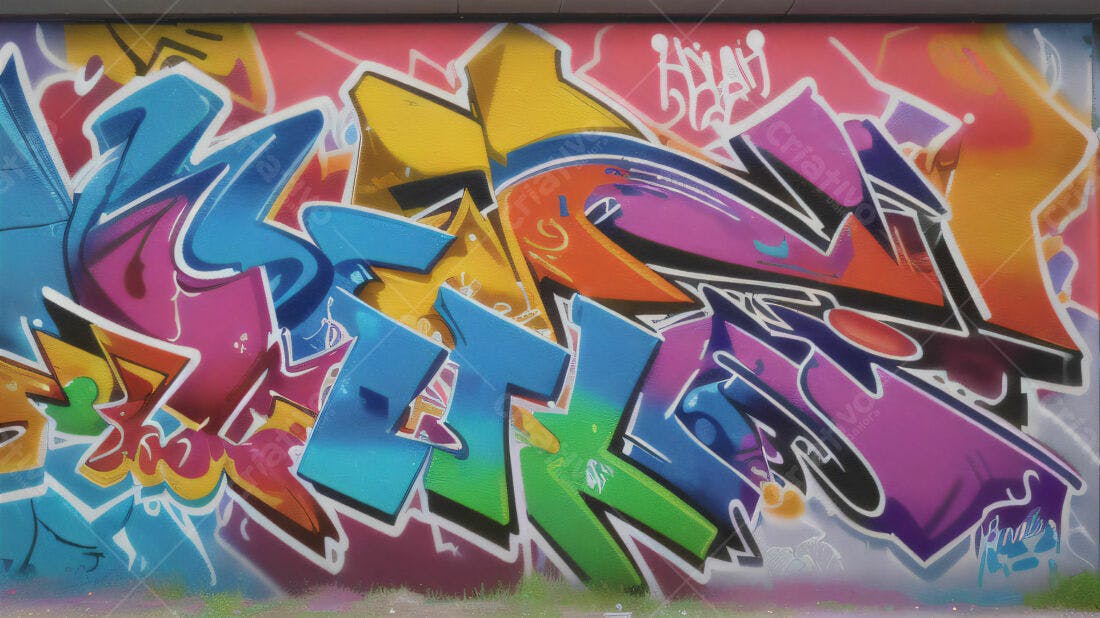 Textura Graffiti Colorida para Fundo