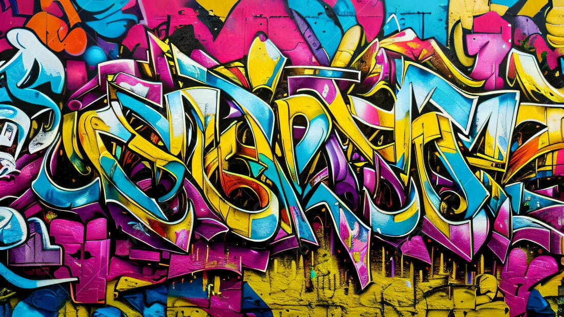 Textura Graffiti Colorida para Fundo