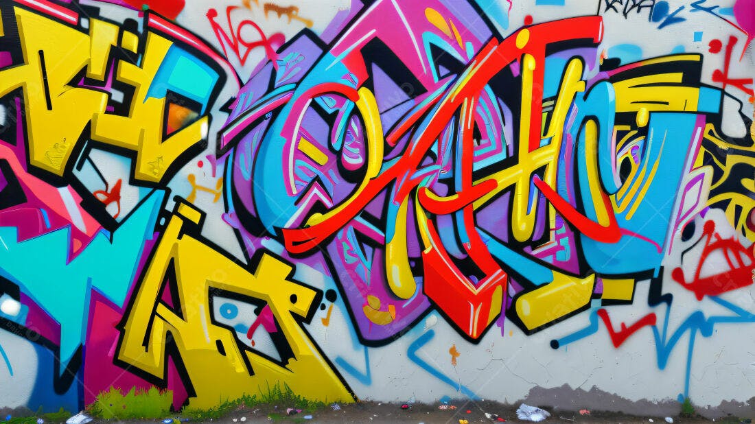 Textura Graffiti Colorido para Fundo