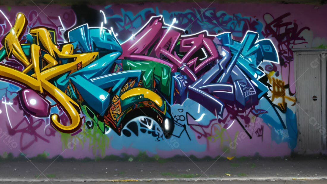 Textura Graffiti Colorida para Fundo