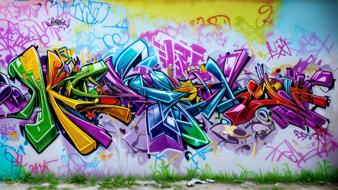 Textura Graffiti Colorida para Fundo