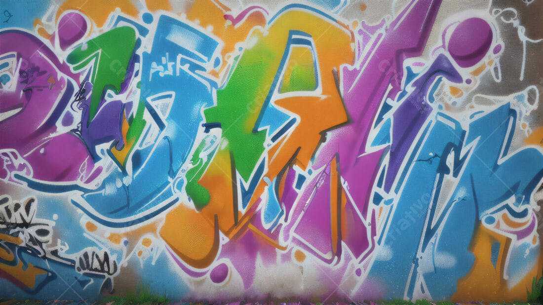 Textura Graffiti Colorida para Fundo