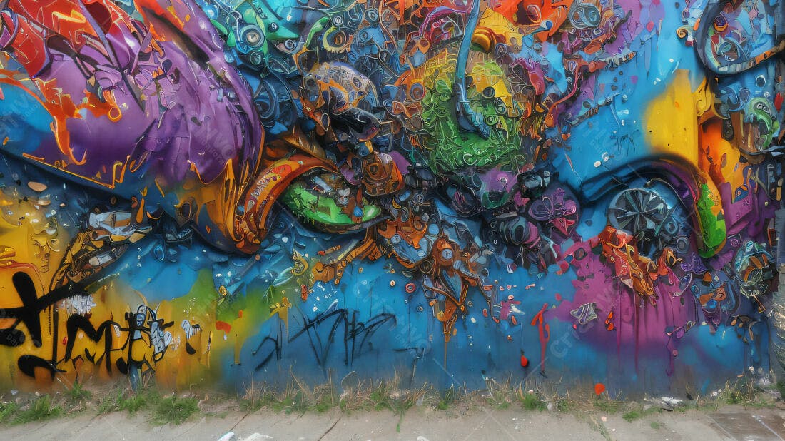 Textura Graffiti Abstrata Colorida para Fundo