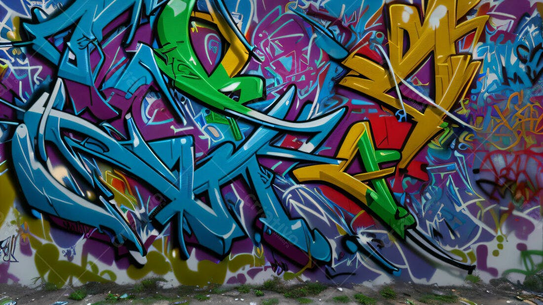 Textura Graffiti Colorida para Fundo