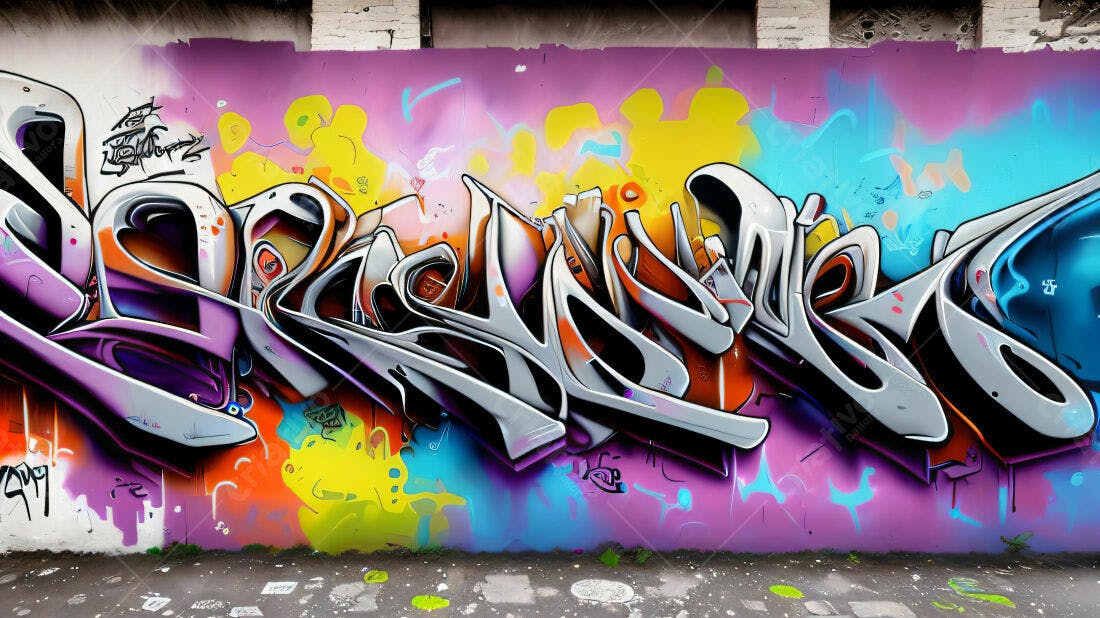 Textura Graffiti Colorido para Fundo