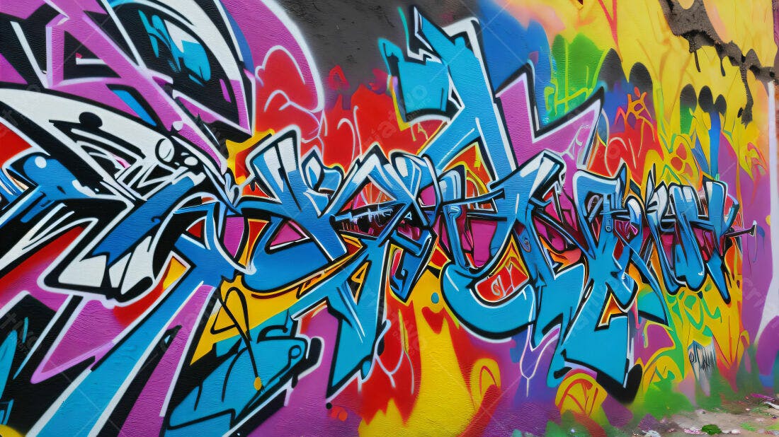 Textura Graffiti Colorida para Fundo