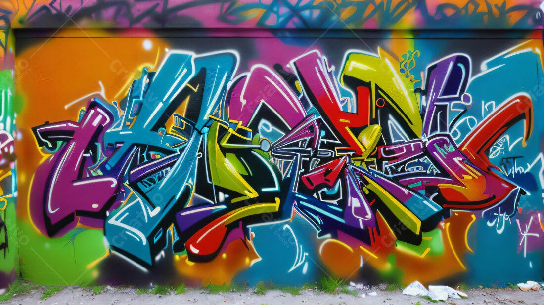 Textura Graffiti Colorido para Fundo
