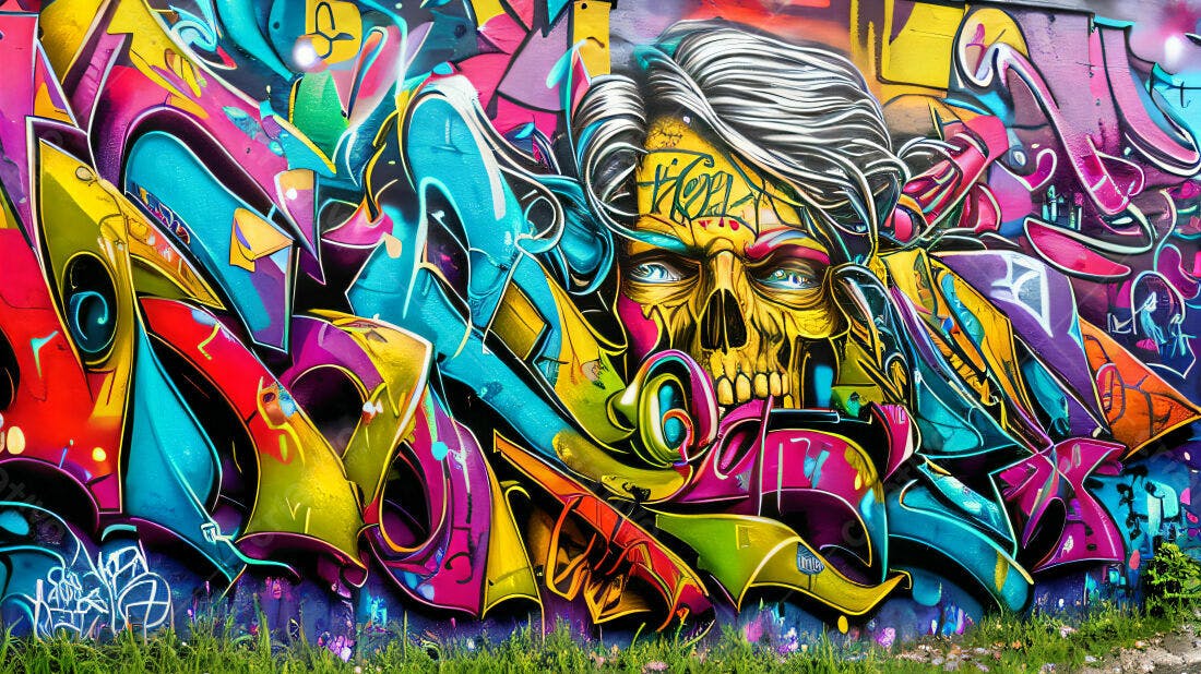 Textura Graffiti Colorida para Fundo