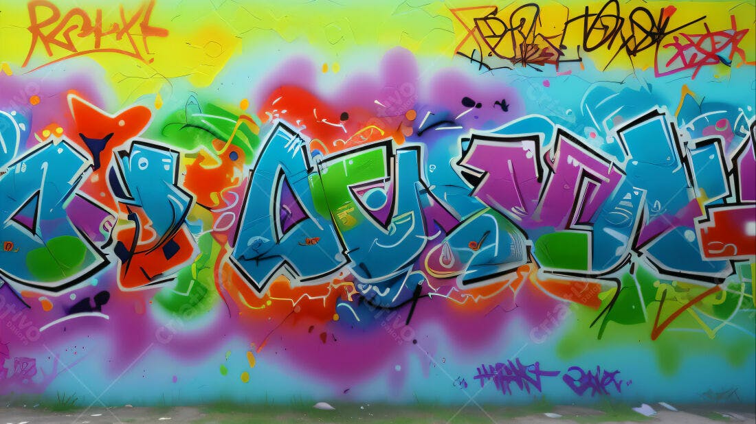 Textura Graffiti Colorido para Fundo
