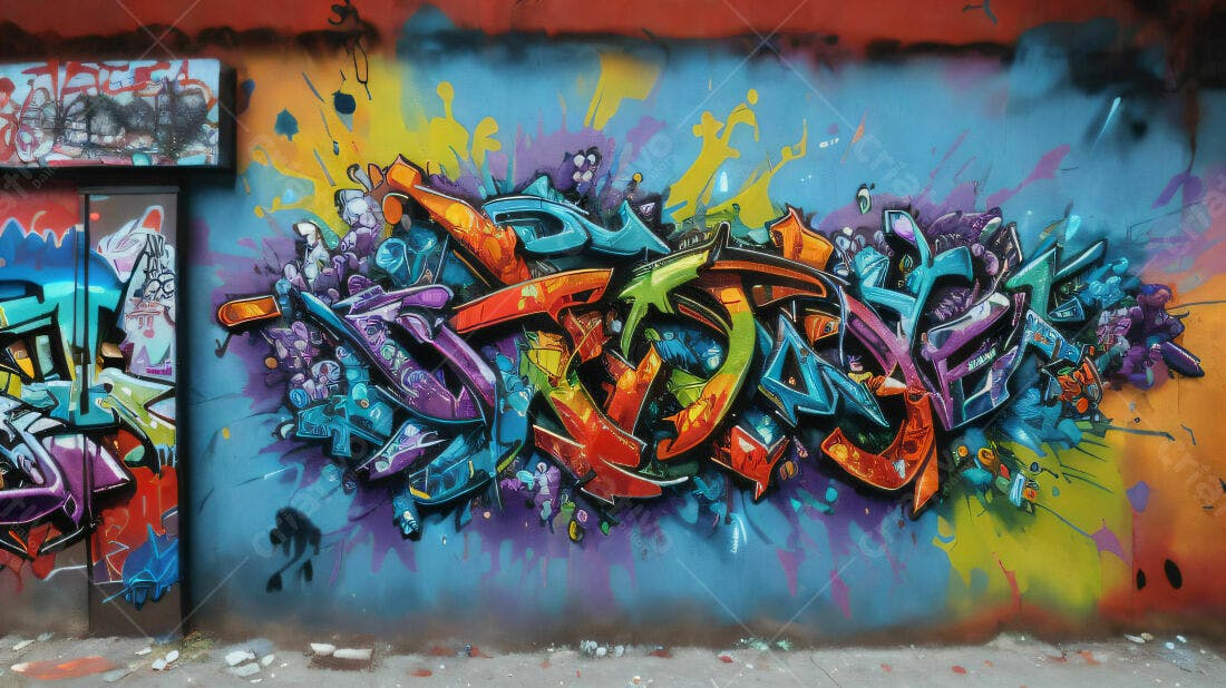 Textura Grafitti Colorido para Fundo
