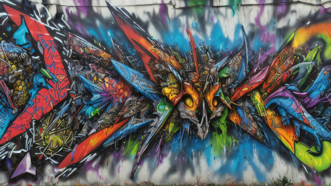 Textura Graffiti Abstrata Colorida para Fundo