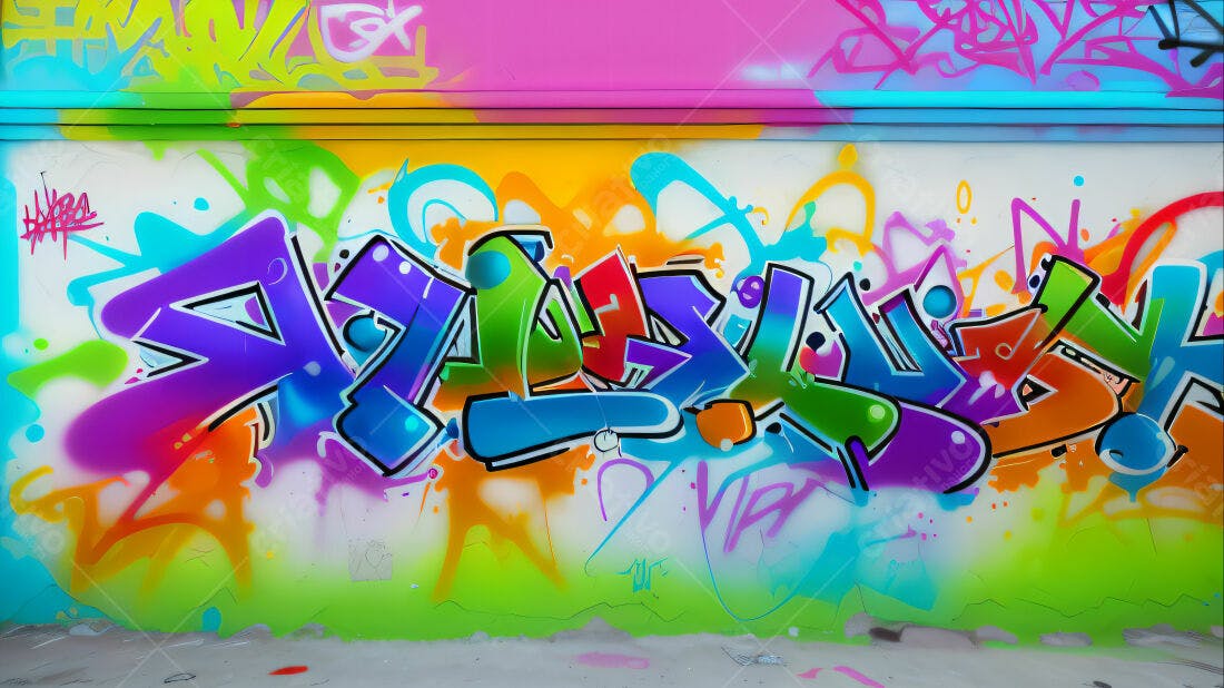 Textura Graffiti Colorido para Fundo