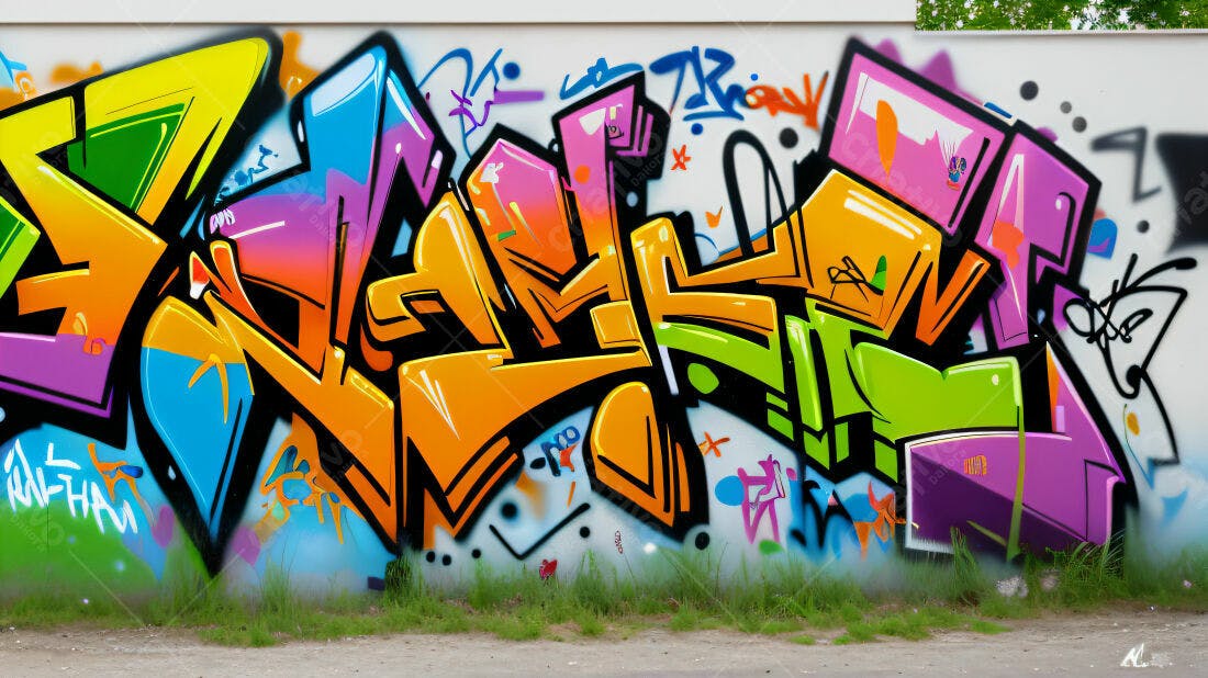 Textura Graffiti Colorido para Fundo