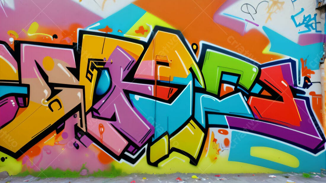 Textura Graffiti Colorida para Fundo
